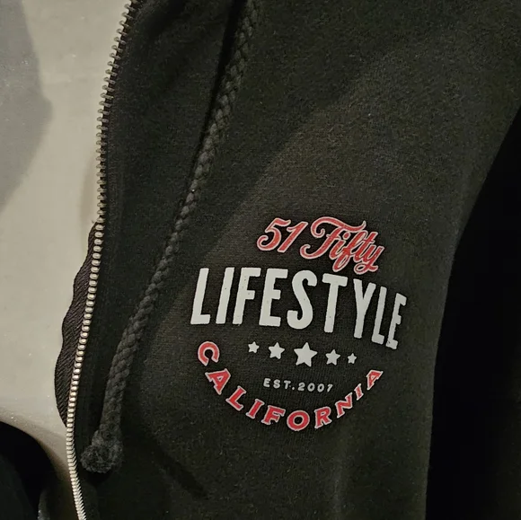 Men's Hoodie 51 Fifty Lifestyle Black XXL EUC - Picture 3 of 5